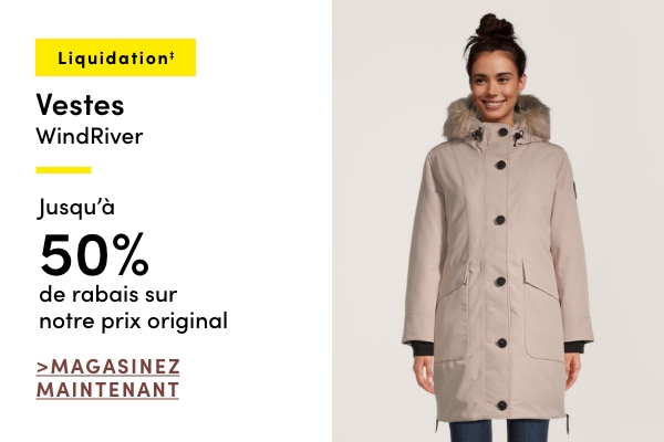 Vestes WindRiver en liquidation jusqu'à 50 % de rabais sur notre prix original